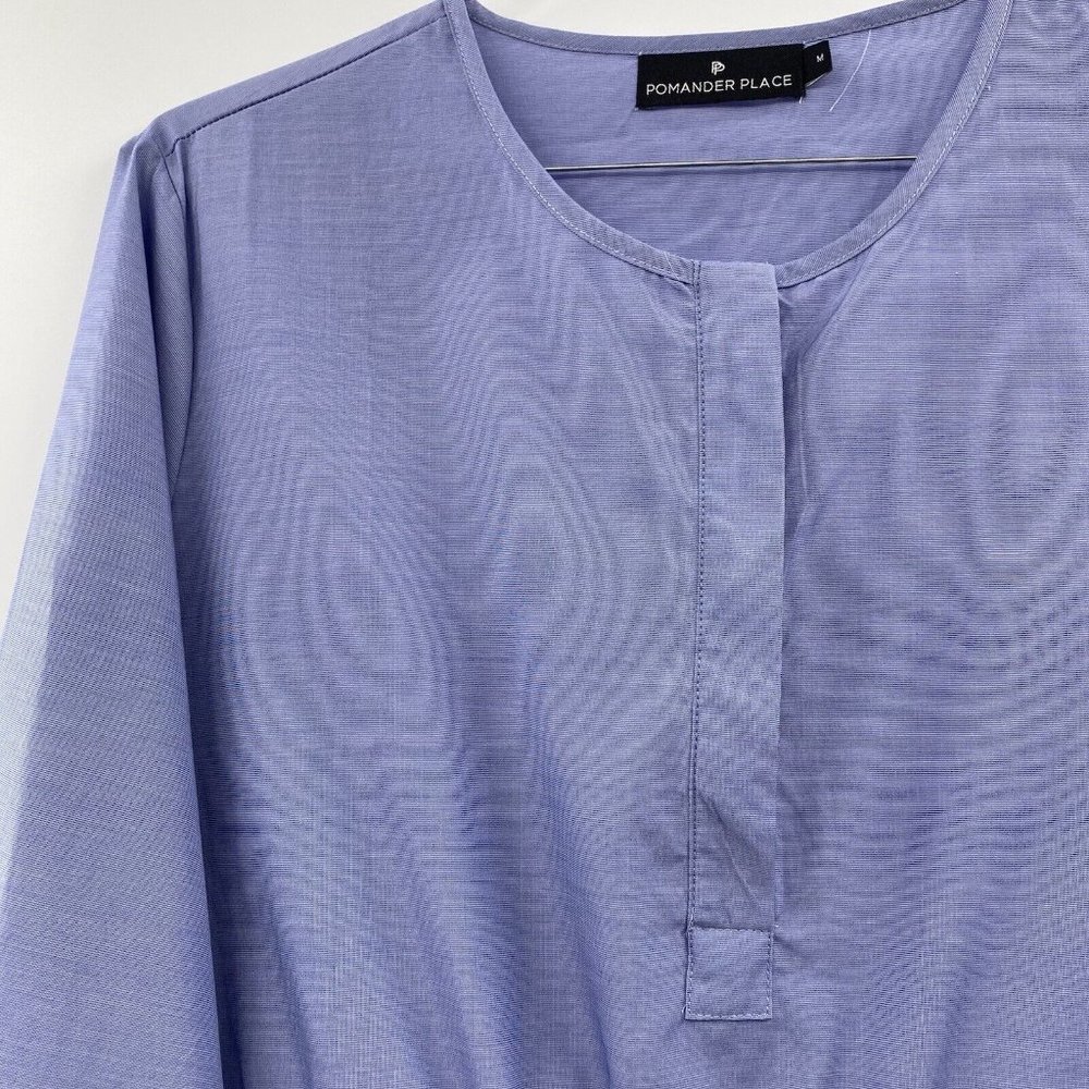 Pomander Place Tuckernuck Women's Chambray Lucy Dress Blue Tier Tie Waist Mini M - Picture 6 of 12